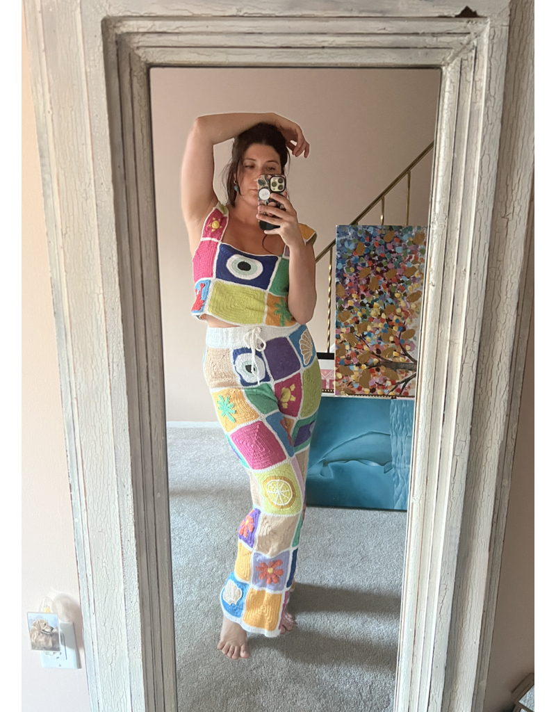 Pitusa Crochet Patchwork Top