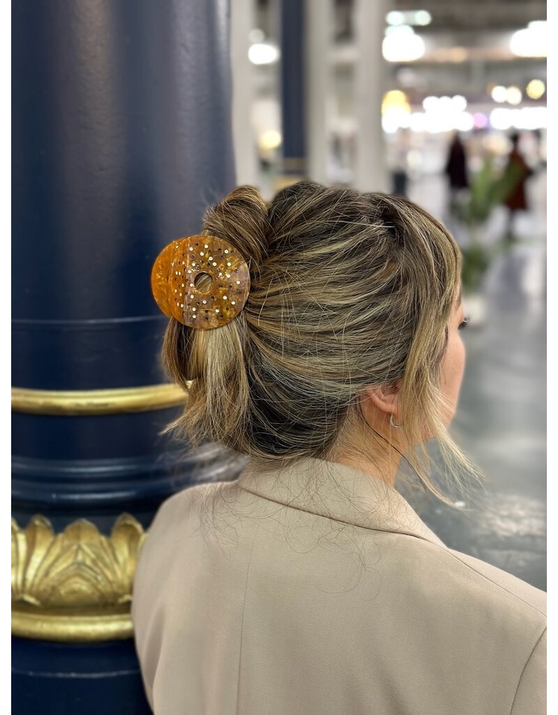 Hand-Painted Bagel Hair Claw