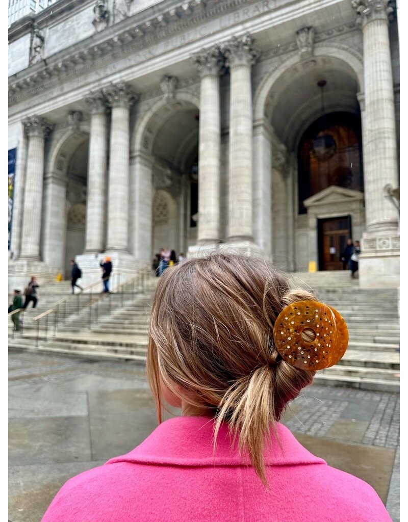 Hand-Painted Bagel Hair Claw