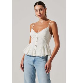 ASTR Emmy Embellished Peplum Top