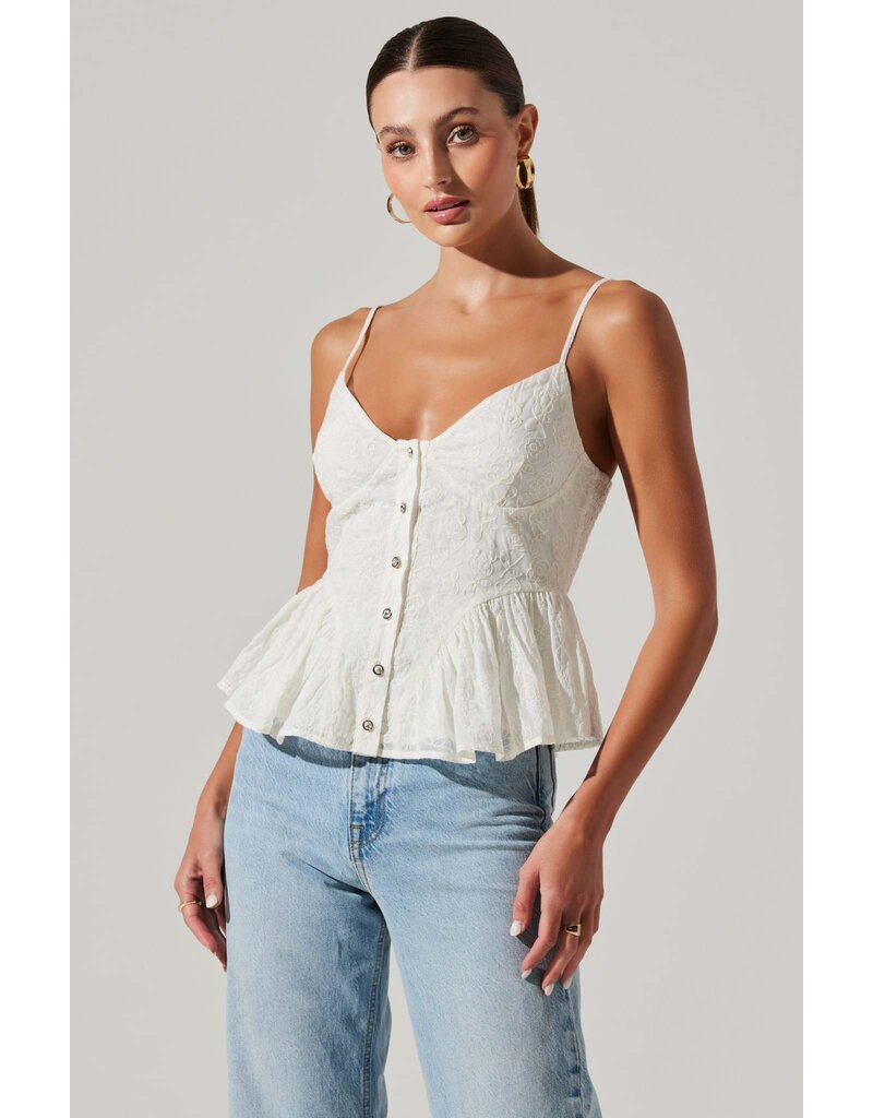 ASTR Emmy Embellished Peplum Top
