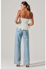 ASTR Emmy Embellished Peplum Top