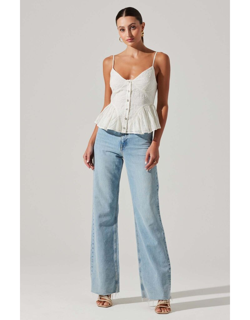 ASTR Emmy Embellished Peplum Top