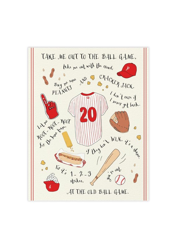 Joli Pop Paper Co Phillies Ball Game Art Print