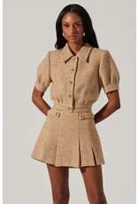ASTR Bronwyn Puff Sleeve Jacket & Pleated Skort Set