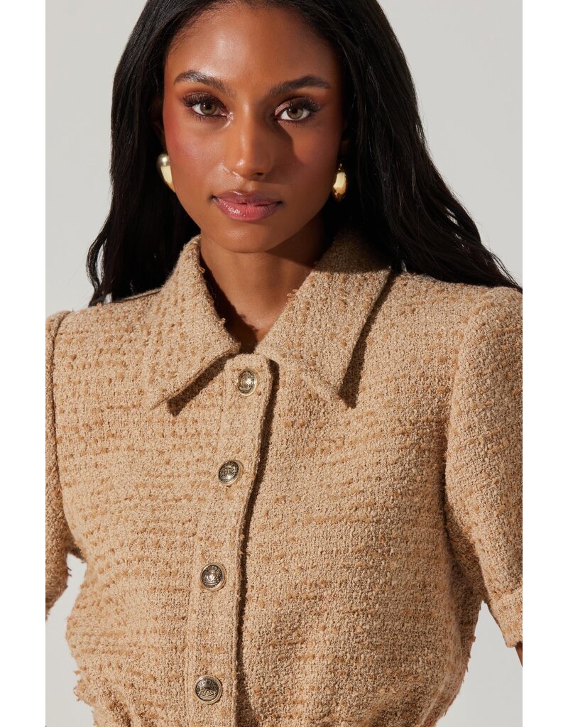 ASTR Bronwyn Puff Sleeve Jacket & Pleated Skort Set