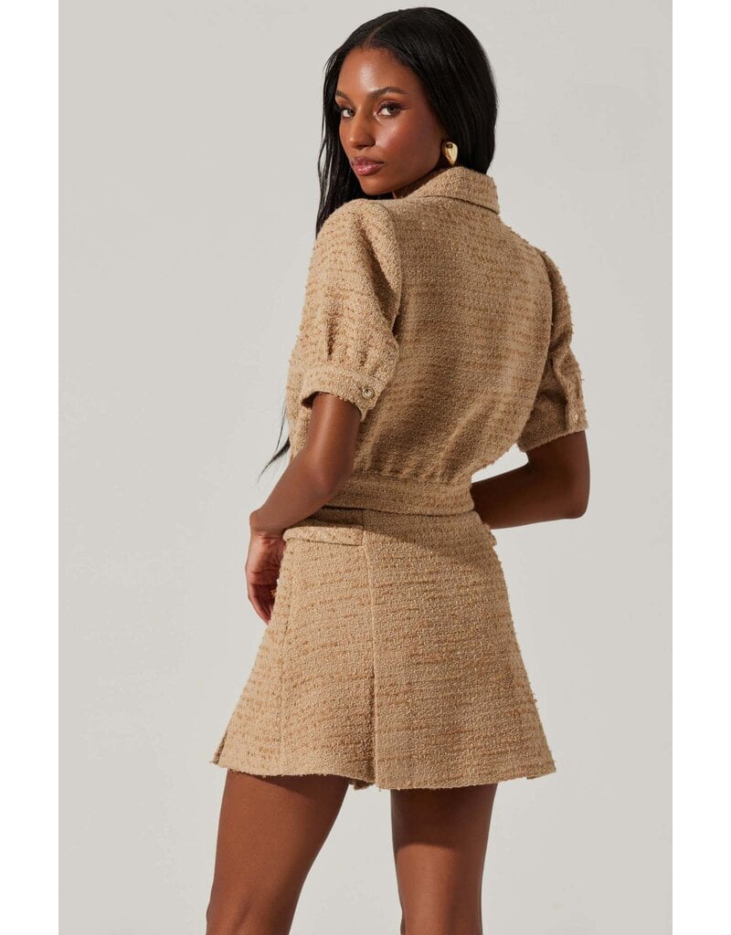 ASTR Bronwyn Puff Sleeve Jacket & Pleated Skort Set