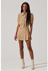 ASTR Bronwyn Puff Sleeve Jacket & Pleated Skort Set
