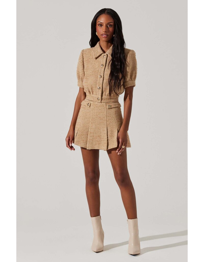 ASTR Bronwyn Puff Sleeve Jacket & Pleated Skort Set