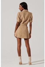 ASTR Bronwyn Puff Sleeve Jacket & Pleated Skort Set