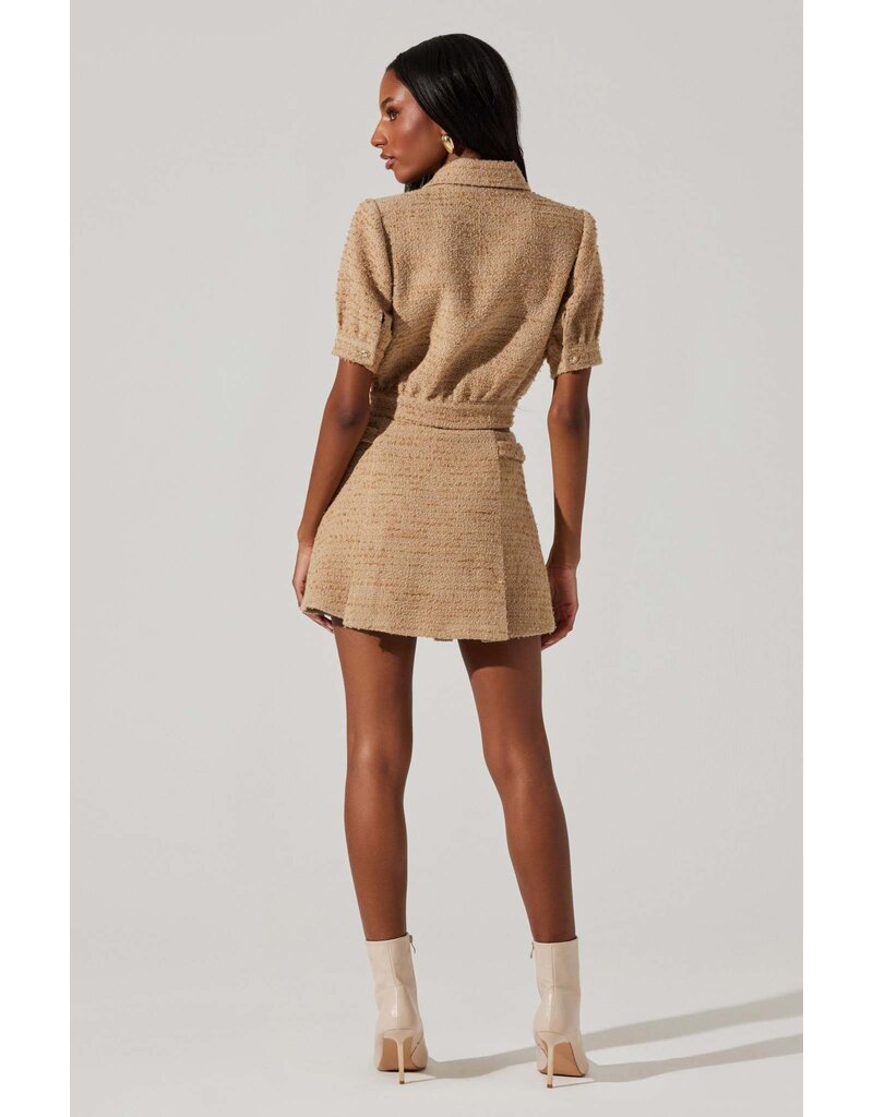 ASTR Bronwyn Puff Sleeve Jacket & Pleated Skort Set