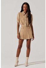 ASTR Bronwyn Puff Sleeve Jacket & Pleated Skort Set