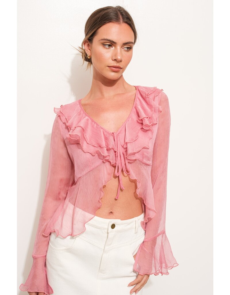 Pretty Garbage Dusty Ruffle Blouse