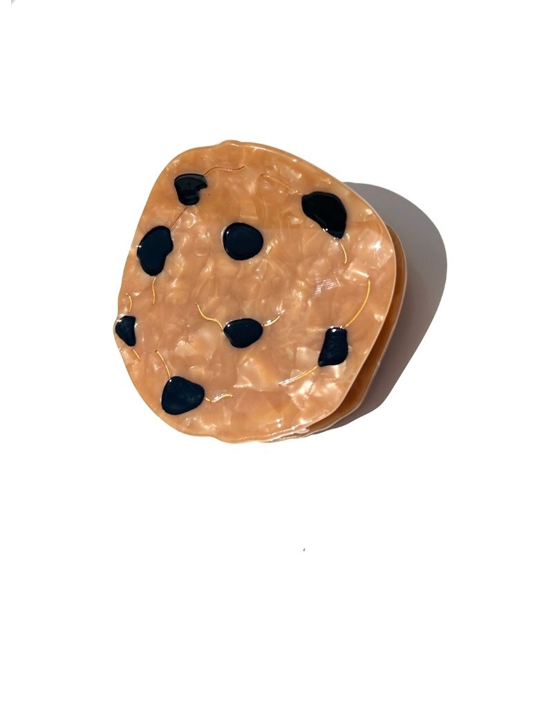 Hand-Painted Chocolate Chip Cookie Hair Claw