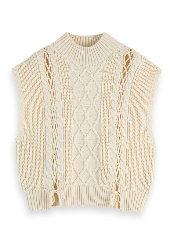 Scotch & Soda Cable Stitch Funnel Neck Sweater