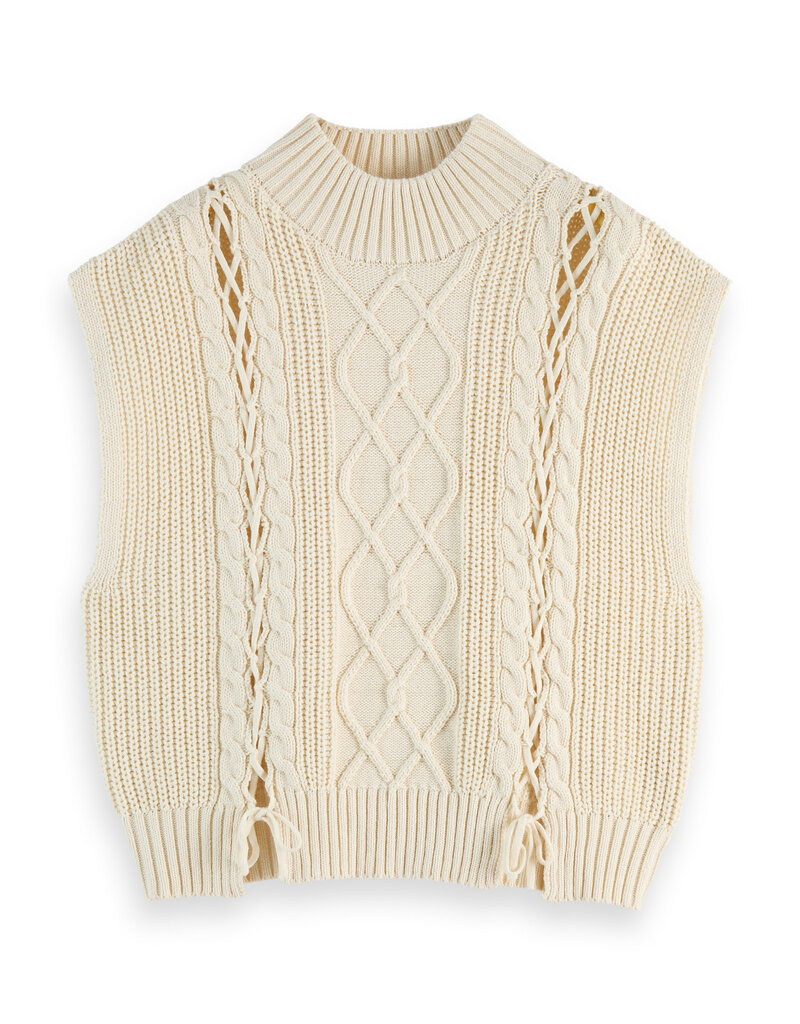 Scotch & Soda Cable Stitch Funnel Neck Sweater