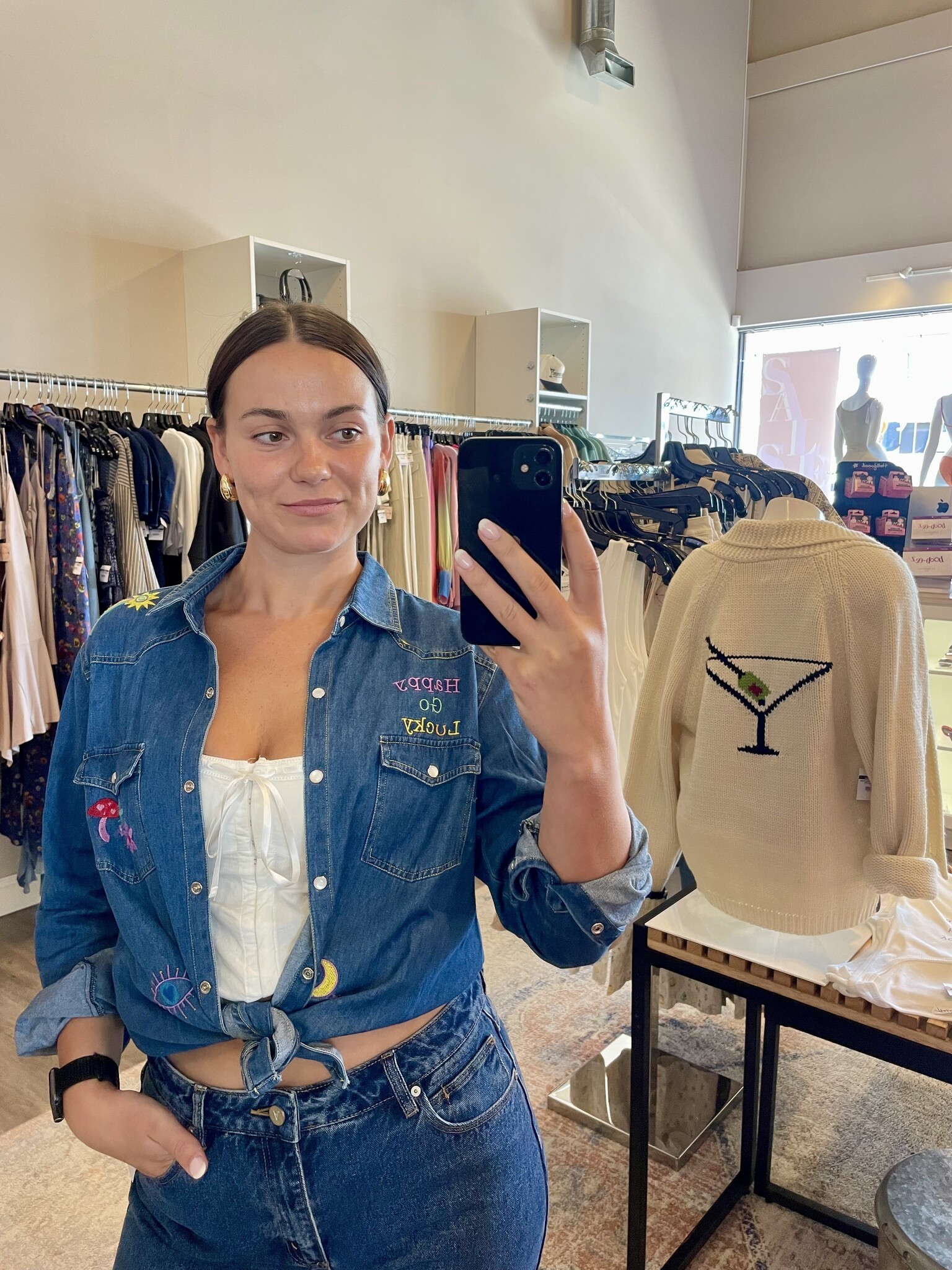 Desert Denim Button Down Shirt - Christina's Boutique