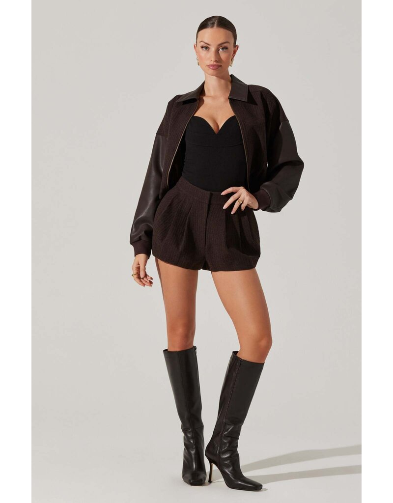 ASTR Sorine Wool Blend Pleated Shorts