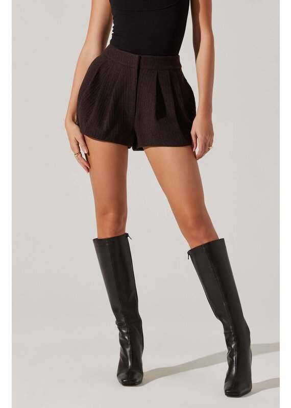 ASTR Sorine Wool Blend Pleated Shorts