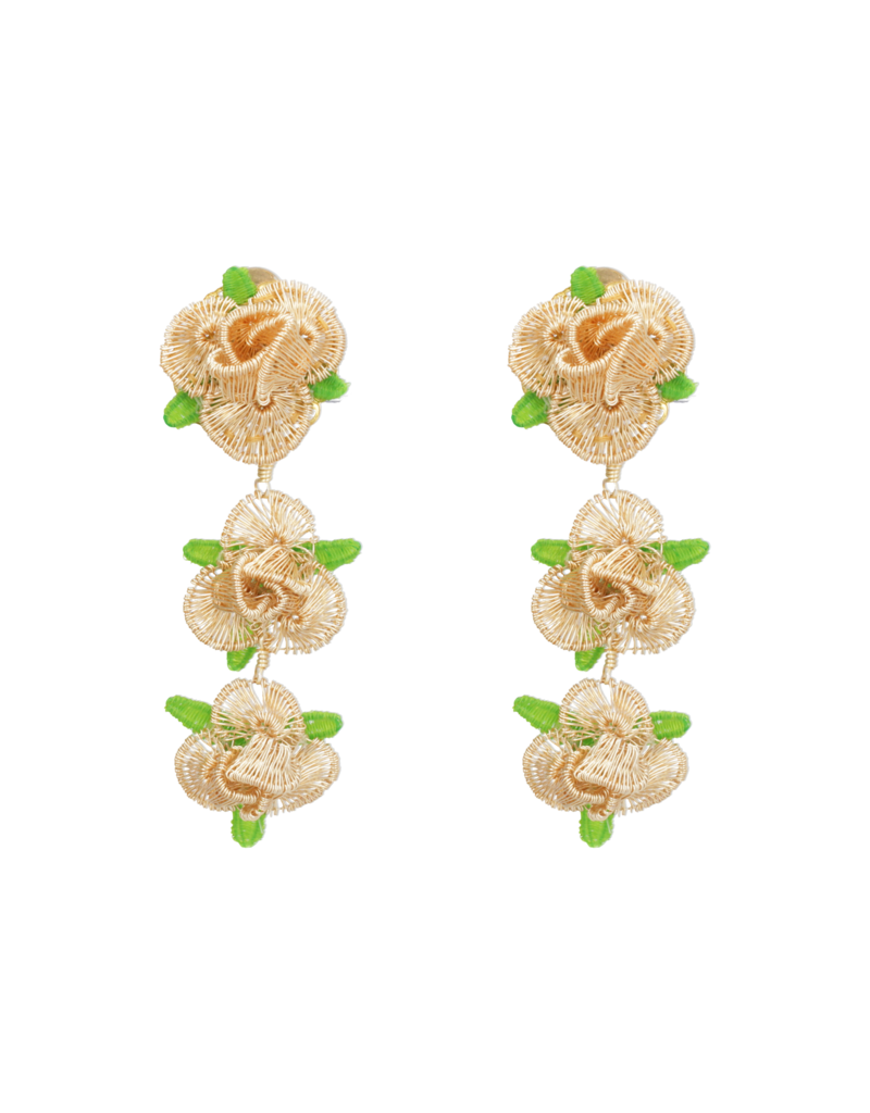 Mercedes Salazar Golden Roses Earrings