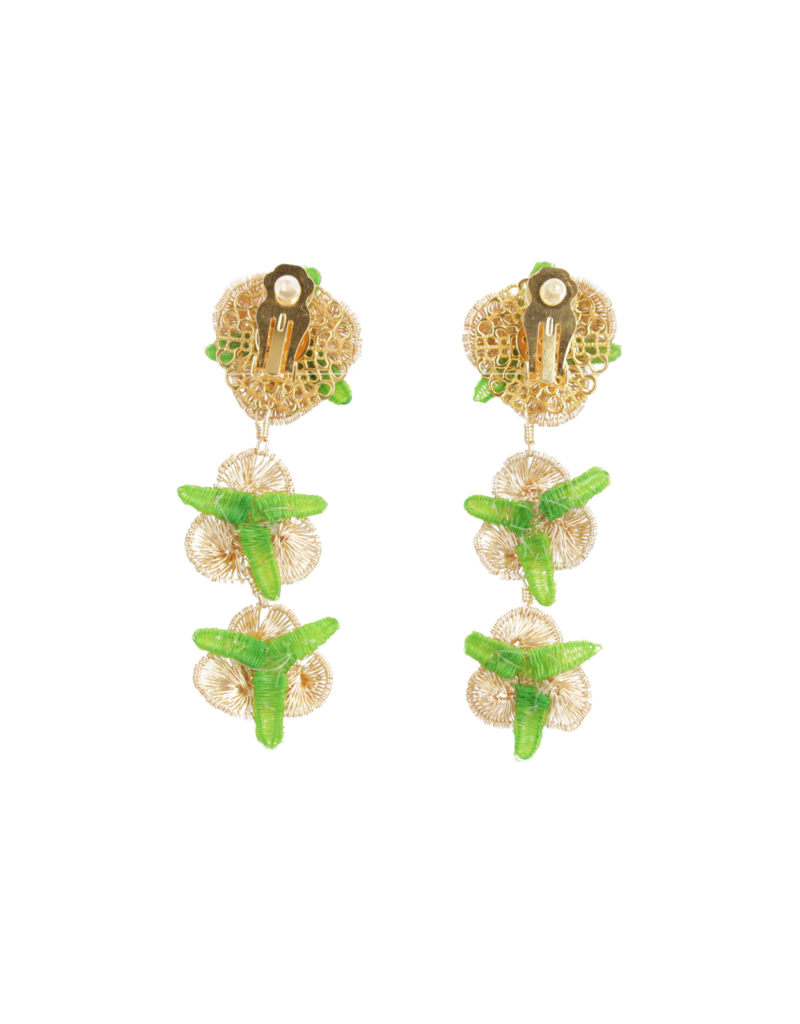Mercedes Salazar Golden Roses Earrings