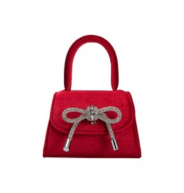 Melie Bianco Sabrina Mini Velvet Bow Bag