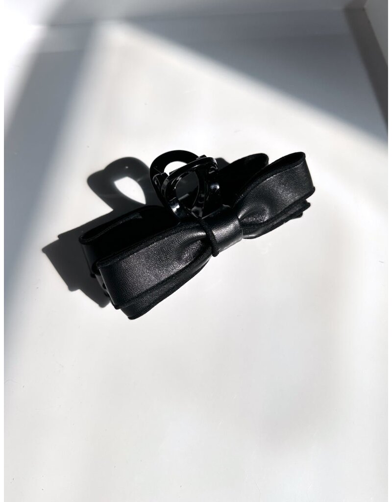 Vegan Leather Bow Hair Claw