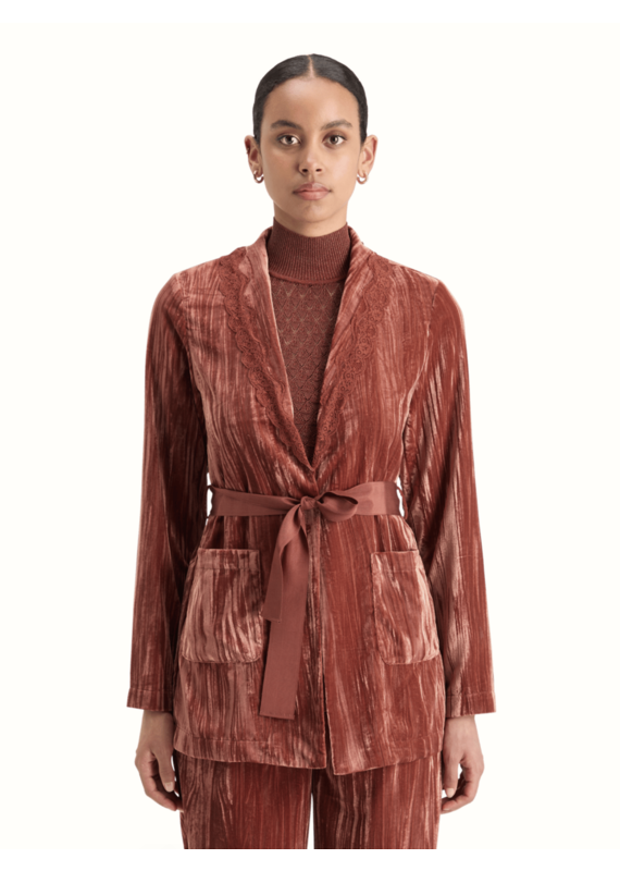 Scotch & Soda Lace Trimmed Velvet Pyjama Blazer