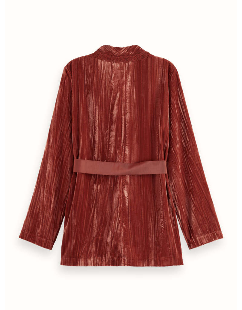 Scotch & Soda Lace Trimmed Velvet Pyjama Blazer
