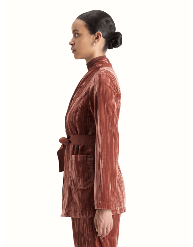Scotch & Soda Lace Trimmed Velvet Pyjama Blazer