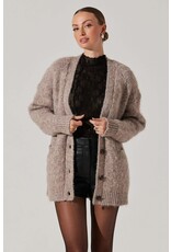ASTR Charli Brushed-Effect Cardigan Sweater