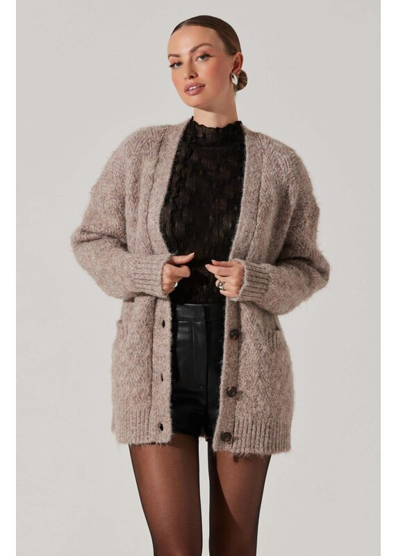 ASTR Charli Brushed-Effect Cardigan Sweater