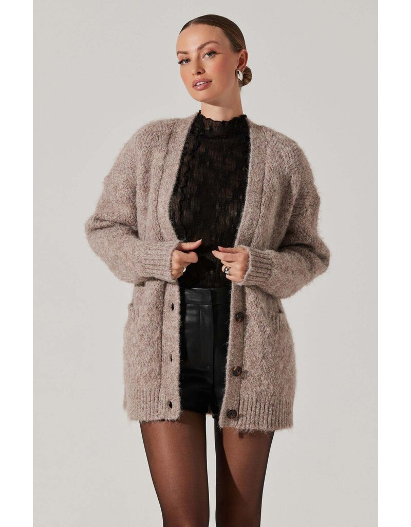 ASTR Charli Brushed-Effect Cardigan Sweater