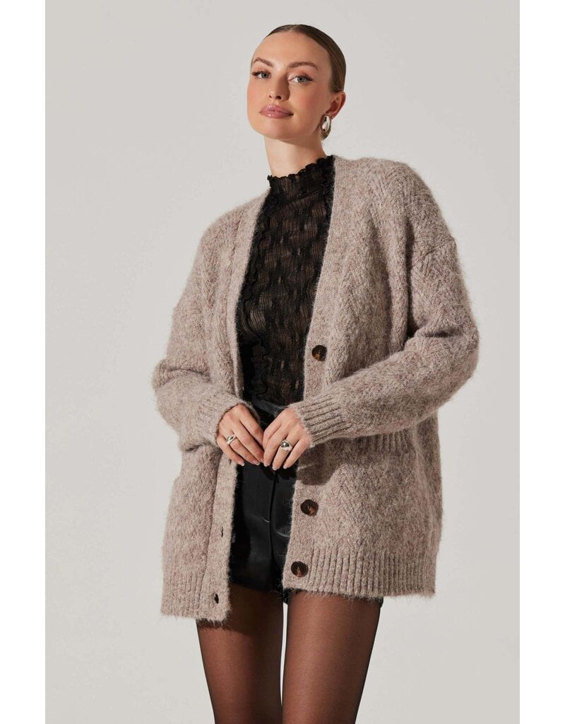 ASTR Charli Brushed-Effect Cardigan Sweater