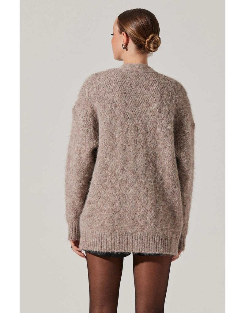 ASTR Charli Brushed-Effect Cardigan Sweater