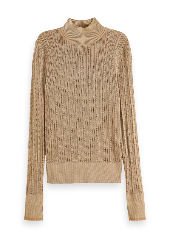 Scotch & Soda Metallic Pointelle Fitted Pullover