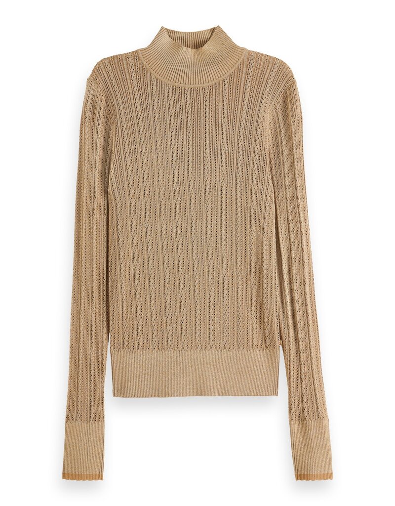 Scotch & Soda Metallic Pointelle Fitted Pullover