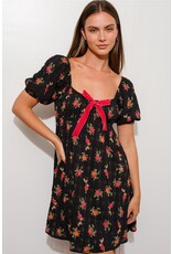 Pretty Garbage Floral Plaid Babydoll Dress