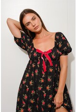 Pretty Garbage Floral Plaid Babydoll Dress