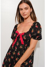Pretty Garbage Floral Plaid Babydoll Dress