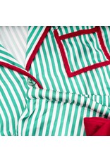 8 Oak Lane Stripe Satin Ruffle Short PJ Set