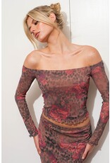 Pretty Garbage Mesh Off Shoulder Top