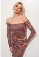 Pretty Garbage Mesh Off Shoulder Top