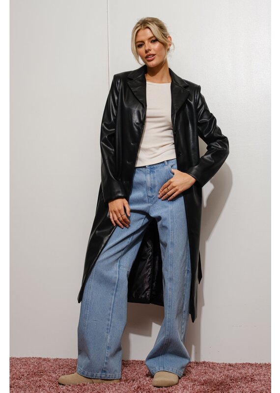 Pretty Garbage Vegan Leather Trench Coat