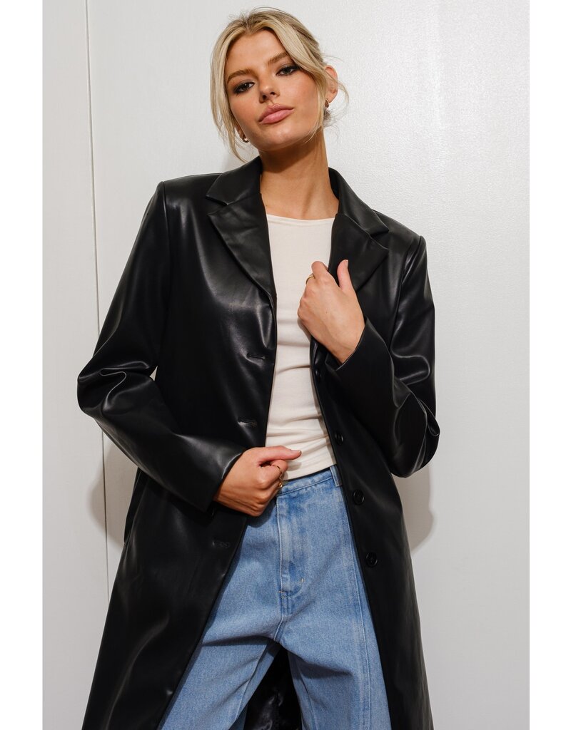 Pretty Garbage Vegan Leather Trench Coat