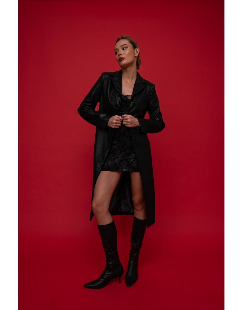 Pretty Garbage Vegan Leather Trench Coat