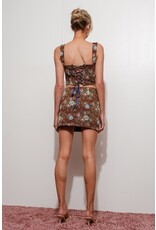 Pretty Garbage Lace Up Jacquard Bustier Top