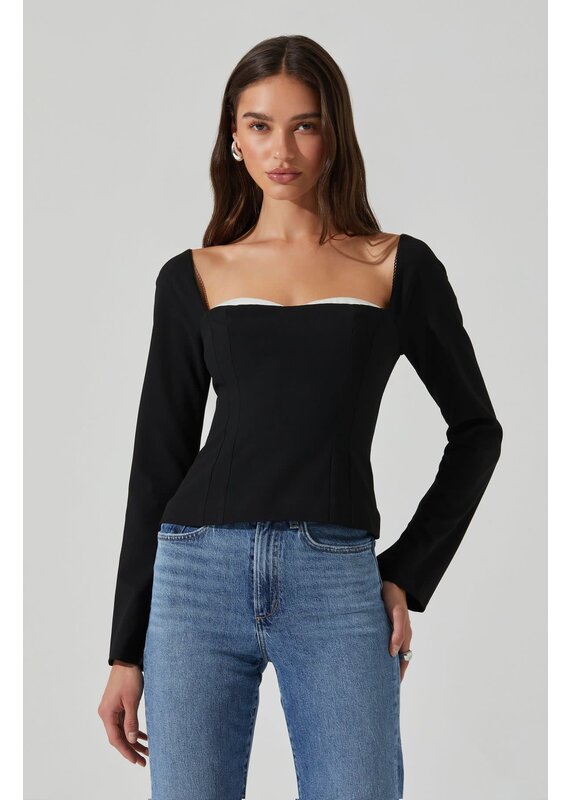 ASTR Whitley Peekaboo Contrast Top