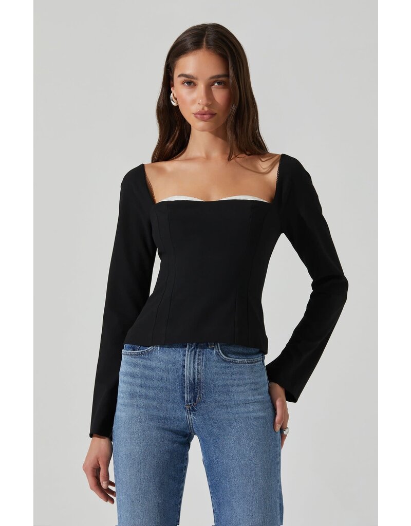 ASTR Whitley Peekaboo Contrast Top
