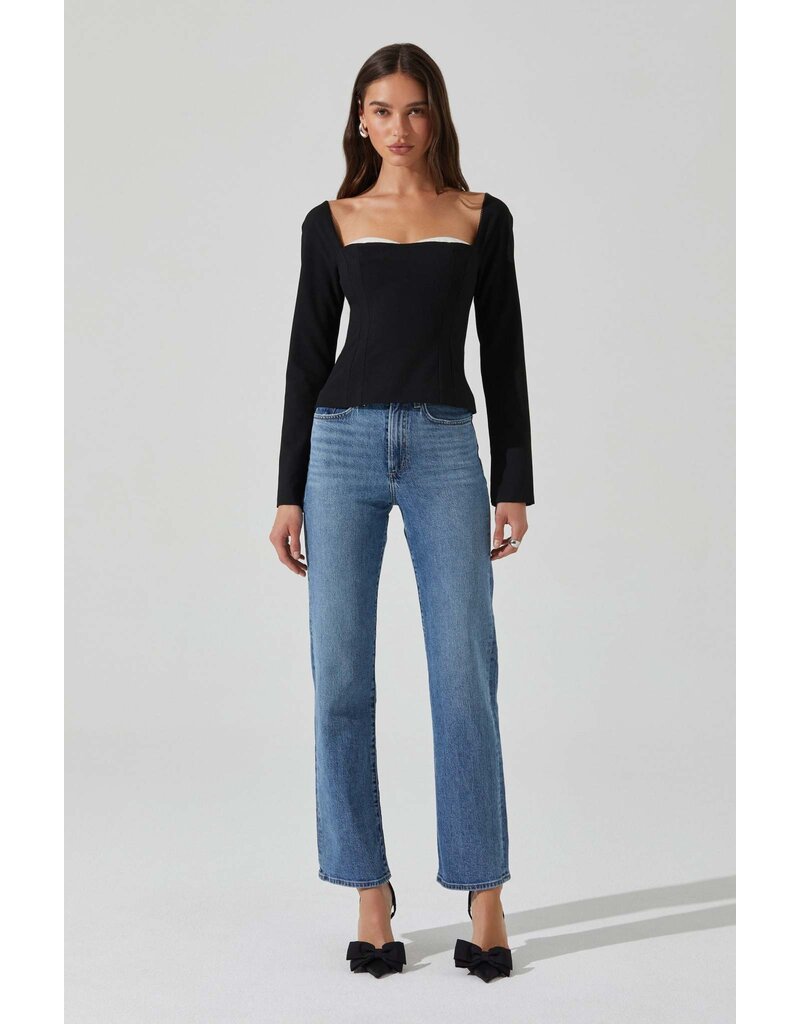 ASTR Whitley Peekaboo Contrast Top